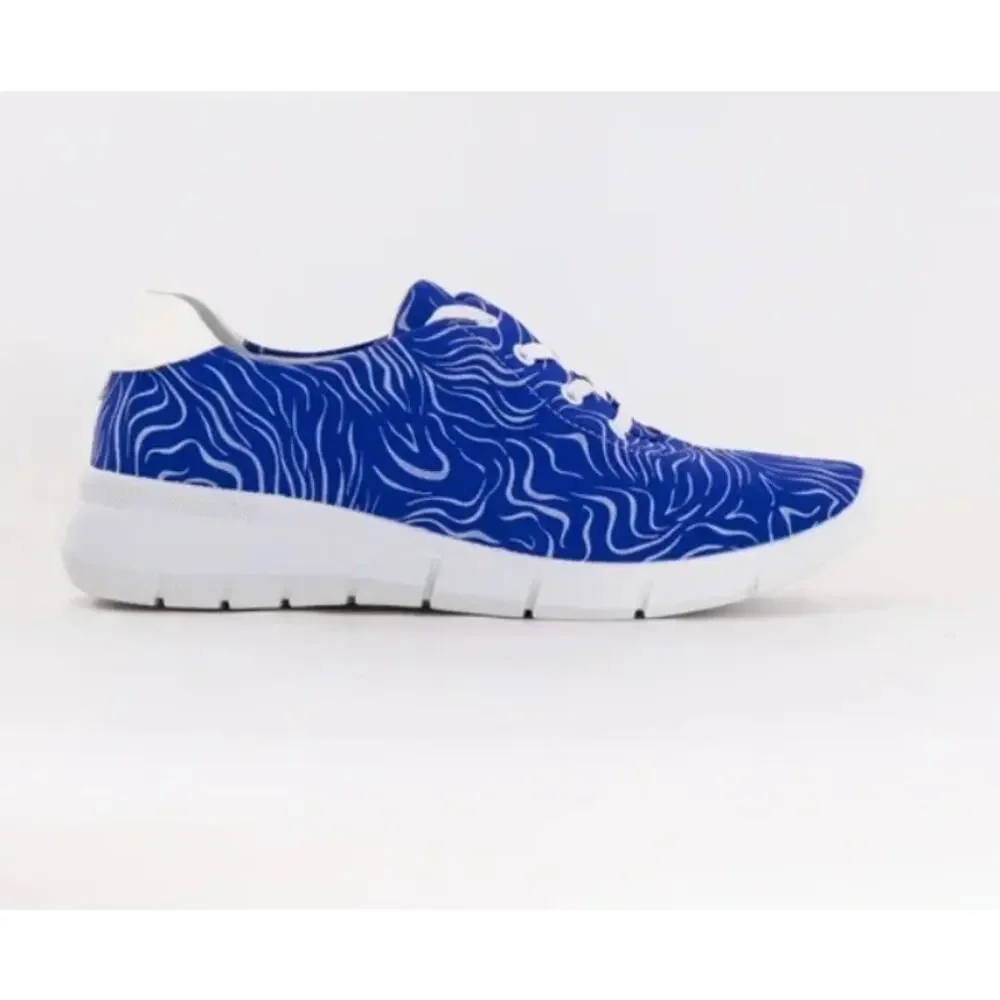 ARCOPEDICO L76 F91 Ly Ux029 Blue Tn White Printed Lace-Up Sneakers 37 US6.5 NIB